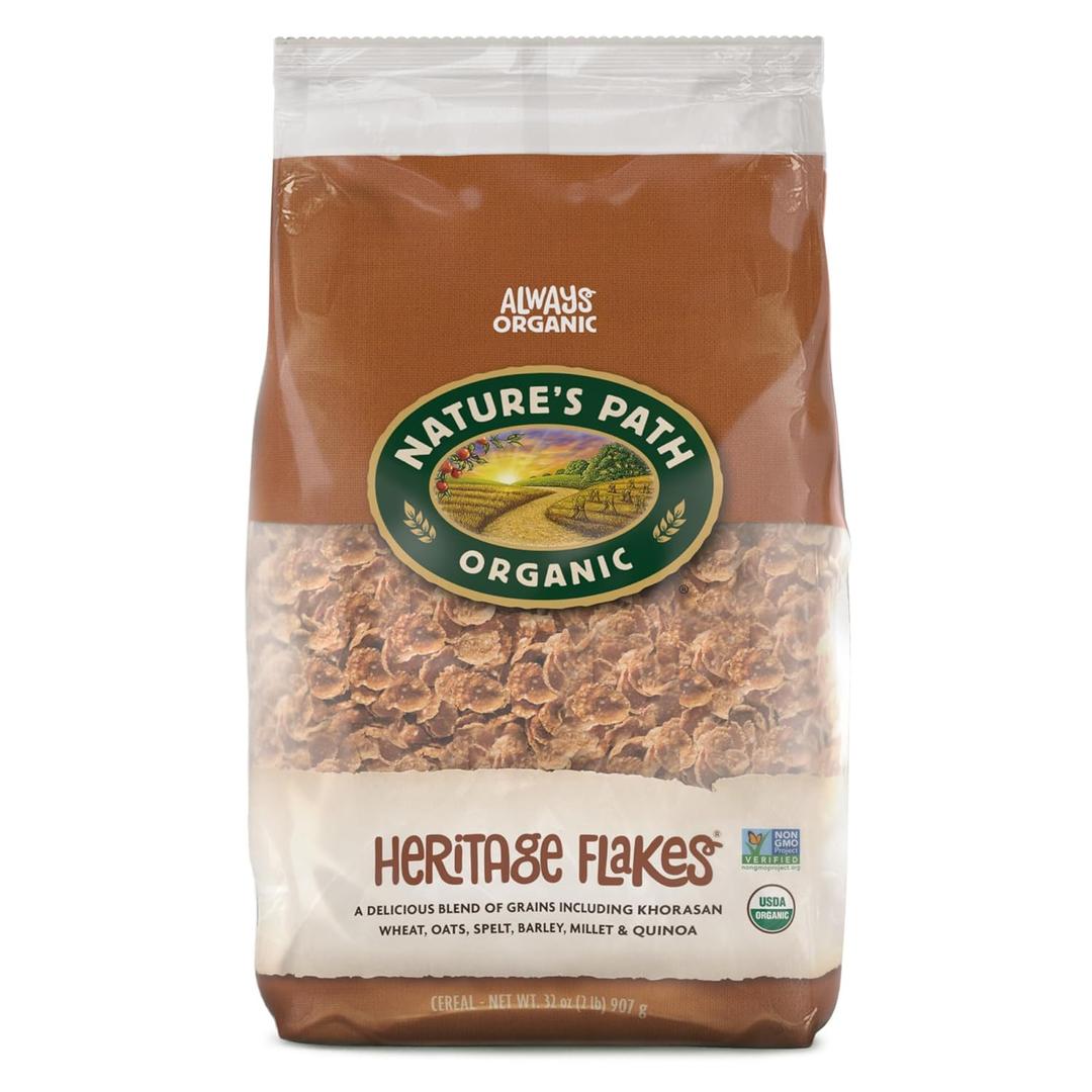 Nature's Path Organic Heritage Flakes Cereal, 32 oz (Pack of 6), Non-GMO, Earth Friendly Packaging 2020 Jan 15