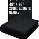 Boxer Studio Sound Dampening Blanket 48" x 78" - Door - Window - Diamond Pattern Insulated Blanket, Light Blocker, Sound Absorbing - Grommets and Loops