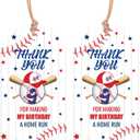Serencatcher Baseball Thank You Tags with String, 50pcs Baseball Party Favors Thank You for Making My Birthday A Home Run Gift Bag Tags for Sports Themed Baseball Birthday Party Decorations