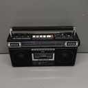 QFX J-220BT Boombox MP3 Conversion from Radio to Cassette with 4-Band (AM, FM, SW1, SW2) Radio with Bluetooth, Rechargeable Battery, Dual 3 Speakers, Built-in Microphone, Recorder, 3-Band Equalizer (Black)