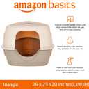 Amazon Basics Cat Litter Box with Lid, No-Mess, Spacious Enclosed Design with Odor Control, Easy Access, Stain Resistant, 26" x 23" x 20", Charcoal