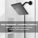 NearMoon Shower Head with Hose, High Pressure Stainless Steel Rain Shower and 3 Settings Handheld Spray Combo with Push Button Flow Control (8 Inch, Matte Black)