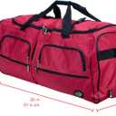 Rockland 40" Polyester Rolling Duffel Bag, Red