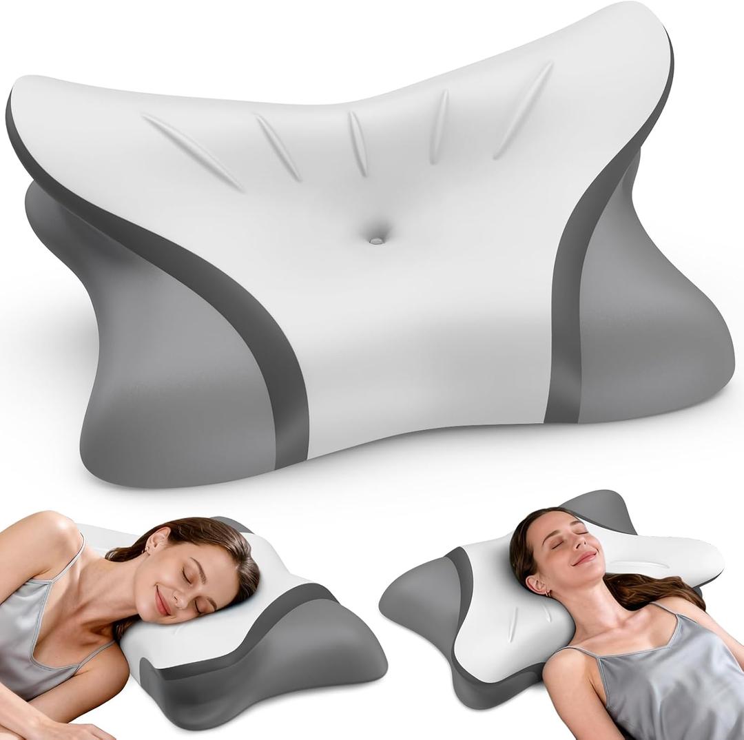 Cervical Neck Pillow for Pain Relief, Bed Pillows for Head Neck Shoulder Support, Ergonomic Cooling Pillow, Orthopedic Contour Pillow for Side Back Stomach Sleepers,Neck Support Memory Foam Pillows, Queen Size