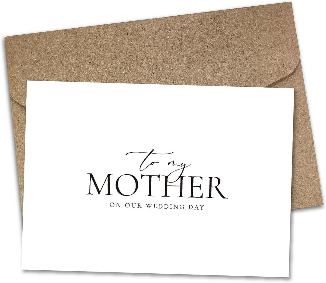 Wedding Day Card for My Mother, To My Mother On Our Wedding Day,From Bride and Groom gifts, 4.1" x 5.8" , 5.8" x 8.3"