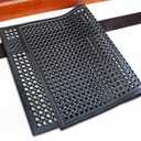 New Star Foodservice 533517 Commercial Grade Grease Resistant Anti-Fatigue Rubber Floor Mat, 36" x 60", Black