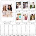 Marspark 15 Pcs 2x3inch Acrylic Photo Frame with Base Acrylic Photo Display Mini Picture Frames Double Sided Desktop Display Vertically for Film Mini Picture Ornaments (Clear,Lace)