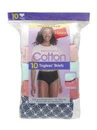 Hanes Women's Signature Cotton Breathe Briefs Underwear 6 Pack Large
