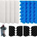 12 Pack 406/407 Bio Foam Replacement Aquarium Filter Media Kit Compatible with Fluval 406/407 Canister Filter, Bio Foam Sponge Set  4 White, Black & Blue for Biological and Mechanical Filtration