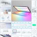 typecase Touch Keyboard Case for iPad Pro 11-inch (M5/M4, 2025/2024), Wireless Keyboard with 11-Color Backlight, 360°Rotatable Protective Case with Pencil Holder, Multi-Touch Trackpad, Silver