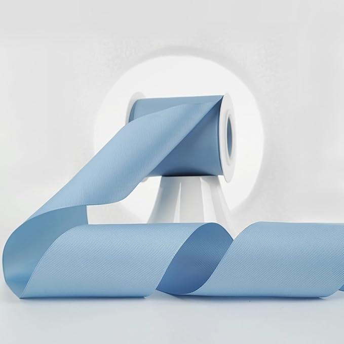 MEEDEE Dusty Blue Grosgrain Ribbon 3 Inch Grosgrain Hair Ribbons 10 Yards Per Roll Blue Wedding Ribbon for Cheer Bow, Hair Bow Supplies Wide Ribbons for Crafts, Sewing, Scrapbooking