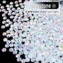 1500pcs White Flatback Rhinestones 3 Sizes Glass AB Crystal Diamonds for Nail Art Eye Jewels Crafts Clothes Shoes Make up Round with Tweezers and Picking Pen for Women Girls Manicure