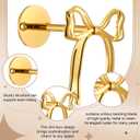 Blulu 2 Pcs Metal Bow Curtain Holdbacks Gold Wall Mounted Bow Curtain Hold Backs Curtains Modern Gold Holders for Living Room Bedroom Office Home