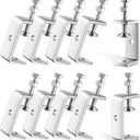 10 Pcs 304 Stainless Steel C Clamp Mini Tiger Clamp 1Inch Heavy Duty Metal U Clamps with Stable Wide Jaw Opening for Mounting Metal Working Woodworking(10 Pcs, 2 9/16 Inch)