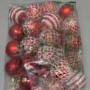 Christmas Ornaments Balls - 30 Pcs 2.4 Inch Shatterproof Plastic Christmas Balls Sets, Red Small Christmas Tree Ball Hanging Ornaments for Holiday Wreath Party Christmas Tree Decor (F)