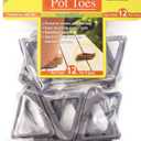 Bosmere Pot Toes, Plant Pot Risers for Indoor and Outdoor, Prevent Stains and Rotting on Wood, Cement, and Tile (Pack of 12, Dark Gray)