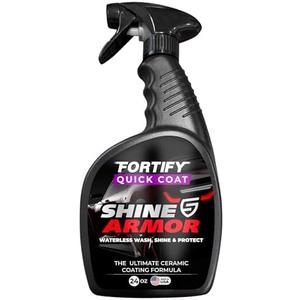 SHINE ARMOR Fortify Quick Coat - 24oz Ceramic Waterless Detailer Spray | 3-in-1 Wash, Wax & Nano-Ceramic Coating | Mirror Shine, Zero Streaks, No Dust Residue | 6-12 Month Protection | Made in USA, Half Bottle