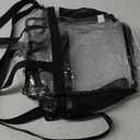 Paxiland Clear Bag for Stadium Events 12x6x12, Large Clear Tote Lunch Bag Stadium Approved with Reinforced Shoulder Straps for Concert Outfits and Festival, Transparent Handbag for men - Black