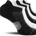 CS CELERSPORT Men's Ankle Running Socks with Cushion, Arch Support Low Cut Athletic Tab Socks for Men Women 6 Pack, Large