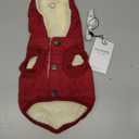 Fleece Lining Extra Warm Dog Hoodie in Winter,Small Dog Jacket Puppy Coats with Hooded,Red XS