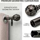 Antique Nickel Curtain Rods for Windows 18 to 144 Inches,Adjustable Decorative Drapery Rods,Heavy Duty Curtain Rod with Netted Ball Finials