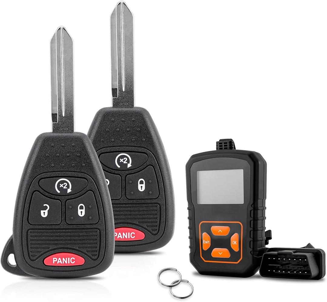 Key Fob Remote Replacement Fits for 2007 2008 2009 2010 2011 2012 2013 2014 2015 2016 2017 2018 Jeep Wrangler Jeep Compass Jeep Patriot Keyless Entry Remote OHT692713AA (Pack of 2)