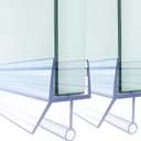 Shower Door Bottom Seal,2 PCS 1/2" X 36" Shower Door Sweep for 1/2 Inch Glass,Frameless Glass Door Seal Strip to Seal 12mm Gap - Stop Shower Leaks and Create a Water Barrier