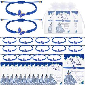 Wenqik 25 Pcs Quinceanera Butterfly Bracelet Adjustable Strings Cute Butterfly Charms for Woven Bracelets Accessories Quinceanera Party Favors (Blue) Wenqik 25 Pcs Quinceanera Butterfly Bracelet Adjustable Strings Cute Butterfly Charms for Woven Bracelets Accessories Quinceanera Party Favors (Blue)