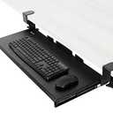 BONTEC Keyboard Tray Under Desk, Pull Out Keyboard & Mouse Tray with C-clamp, 25.6 Excluding Clamps (30 Including Clamps) x 11.8 Inch Steady Slide-Out Computer Drawer for Typing, Black