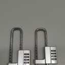 Gisafai 2 Pcs 4 Digit Combination Cabinet Lock U Shaped Code Gym 2.51 x 4.6 Inch Adjustable Padlock Metal Long Shackle Lock for Under 0.6" Width Outdoor College Fences Sports Lockers Gym