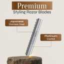 Facn Professional Hair Styling Razor Replacement Blades, Faether Razor Blades for Thinning Texturizing Layering Cutting Hair, Premium Platinum Japanese Stainless Steel for Salon Hairstyling- 10 Count