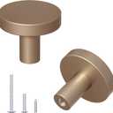 DonYoung 2 Pack Cabinet and Drawer Knobs, Bifold Barn Door Handle- Stylish Round Pulls for Bi-Folding Sliding Barn Door, Kitchen, Dressers, Cupboard and Closets, Metallic Gray Gold