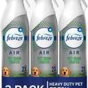 Febreze Air Mist Air Freshener Spray, Odor-Fighting Room Spray, Air Fresheners for Home and Bathroom and Kitchen, Aerosol Can, HD Pet Odor Fighter Scent, 8.8oz, 3 Count
