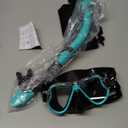 Greatever Dry Snorkel Set,Panoramic Wide View Anti-Fog Scuba Diving Mask,Professional Snorkeling Gear for Adults Kids (Small, Black Green)