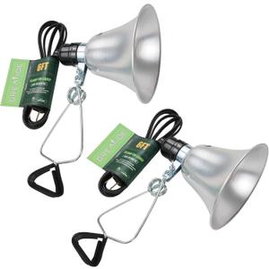 Clamp Lamp Light with Detachable 5.5 Inch Aluminum Reflector, 60 Watt E26 Socket (No Bulb Included), 6 Foot 18/2 SPT-2 Cord Cord, 2 Pack