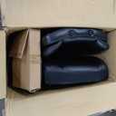 COLAMY Office Chair with Retractable Footrest, Ergonomic High Back Design Executive Computer Desk Chair with Removable Lumbar Pillow, 90-135Reclining, Thick Bonded Leather for Home Office Work, Black