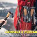 TREKOLOGY Trek-Z Cork Grip Trekking Poles Lightweight Folding Hiking Poles, Adjustable Height, Compact Travel Design, Aircraft-Grade Aluminum Walking Sticks for Men & Women (Gray)