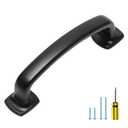 Ravinte Arch Cabinet Pulls Solid 10 Pack 3 Inch Matte Black Kitchen Cabinet Handles Flat Square Foot Curved Drawer Pulls Hardware for Kitchen Cabinet