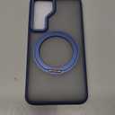 for Samsung Galaxy S25 Case with 360Rotatable Magnetic Ring Stand Compatible with Mag-Safe Military Protection Shockproof Matte Translucent Phone Cases for Samsung Galaxy S25,Blue