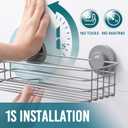 TAILI Shower Caddy Suction Cup 2 Pack with Hooks & Soap Holder, Heavy Duty Shower Organizer for Bathroom, No Drilling Bathroom Organizer with Large Capacity, Metal Storage Holder-Grey