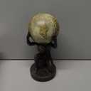 Lukitas Atlas Holding Up World Statue and Sculpture, Lifting The Earth Figurine Decor, Creative Ornament for Home Office Living Room, Brown, Resin 11.5''