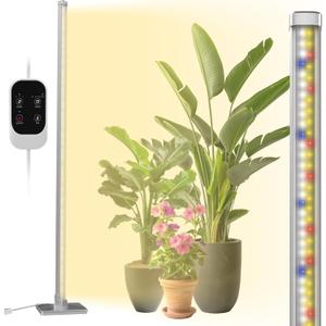 Standing Grow Light with Auto-Timer, 36W Vertical Grow Lights for Indoor Plants,3 Light Modes,268 LEDs Detachable Full Spectrum Plant Lights for Wide Area Coverage in Indoor Plants (60IN-Silver)