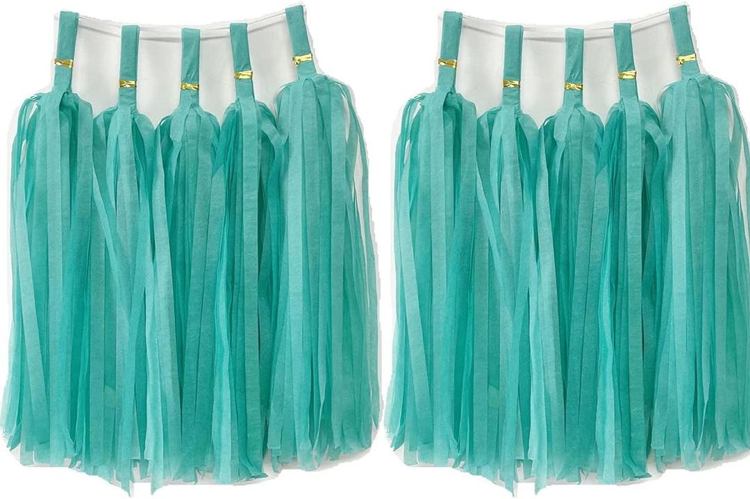 Tissue Paper Tassels Garland Banner Table Decor Party Banner Wedding Birthday Baby Shower Nursery Party Decorations Supplies (20, Teal)