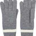 BRUCERIVER Men's Classic Knit Gloves Warm Ribbed Turnover Cuff Touchscreen function (Gray)