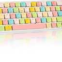 65% Wireless Mechanical Gaming Keyboard - 68 Keys RGB Backlit, Low-Profile Clicky Blue Switches, Ultra-Slim Design, Triple-Mode (2.4G/BT5.0/USB-C), for Office/Gaming - Colorful Edition