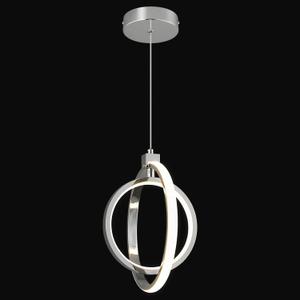 Modern LED Chandelier Chrome Ring Pendant Light Fixtures 4000K Dimmable Height Adjustable Pendant Lighting for Dining Room Kitchen Island Bedroom Living Room Foyer1-Pack