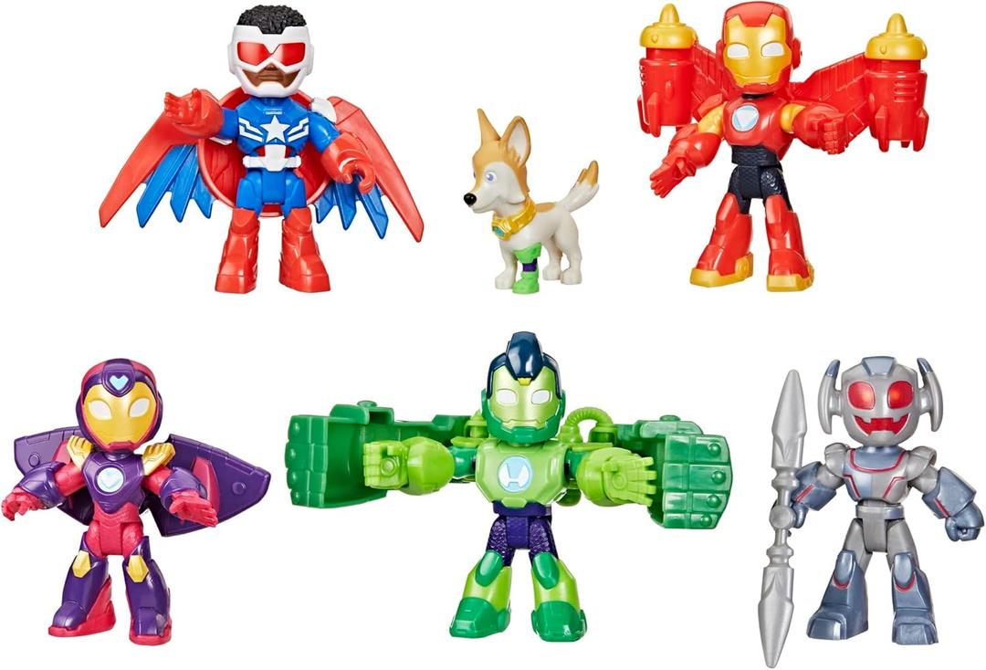 IRON MAN AND HIS AWESOME FRIENDS Marvel Armored-Up Avengers Pack, 3-Inch (7.6 CM) Action Figures, Toy Playsets for Boys & Girls, Ages 3+