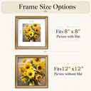 JCJMY 12x12 Vintage Picture Frame with 8x8 Mat, Elegant Retro 12 by 12 Photo Frame with Shatter-Resistant Plexiglass for Wall Hanging, Gallery Decor & Gift, Gold, 1 Pack