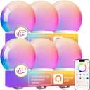 ILC G25 Globe Light Bulbs, App-Controlled Vanity Light Bulbs with Bluetooth Mesh, Color Changing, 1600 Million Colors, 6W, 60W Equivatlent, 600LM, CCT: 2700K-6000K, CRI>95+, E26 Base (6 Pack)