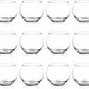 PINIWON 12pcs Clear Glass Tealight Candle Holder, Round Votive Candle Holders, Small Bowl Candle Holder Bulk for Wedding Table Centerpieces Home Decor